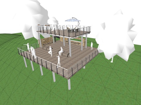 棕阁云顶观景平台SU模型