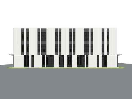 现代厂房SU模型