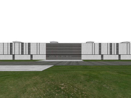 现代厂房SU模型