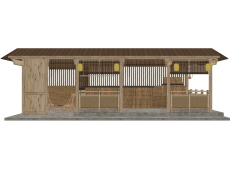 木屋竹屋SU模型