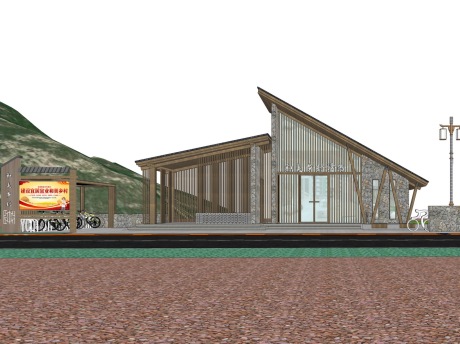 天寿山和美乡村驿站SU模型