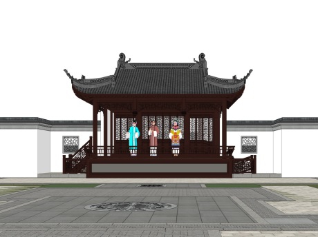 古建戏台SU模型