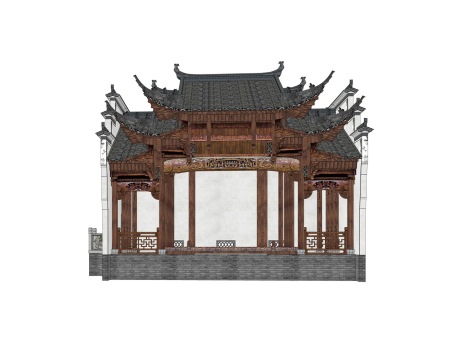 古建戏台SU模型