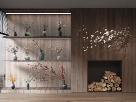 花瓶插花摆件SU模型