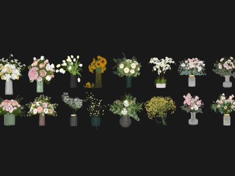 花瓶插花摆件SU模型