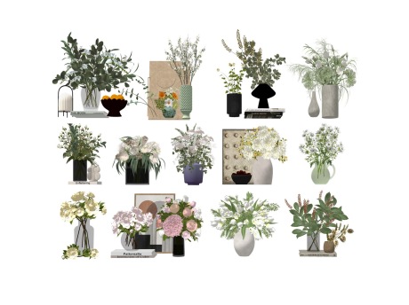 花瓶插花摆件SU模型