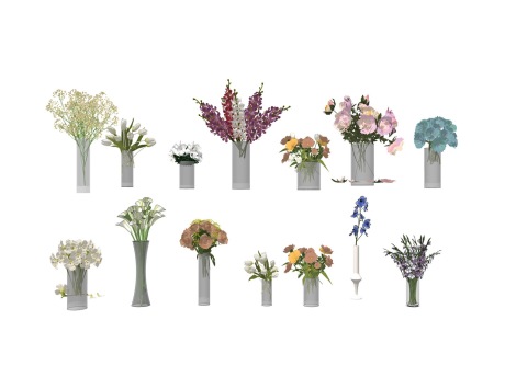 花瓶插花摆件SU模型