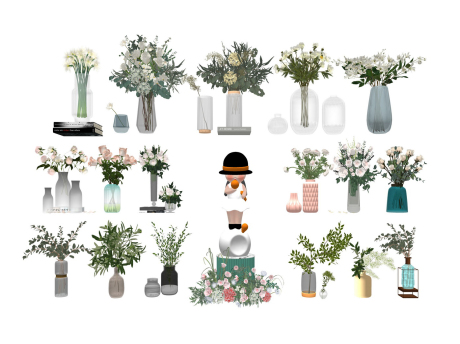 花瓶插花摆件SU模型