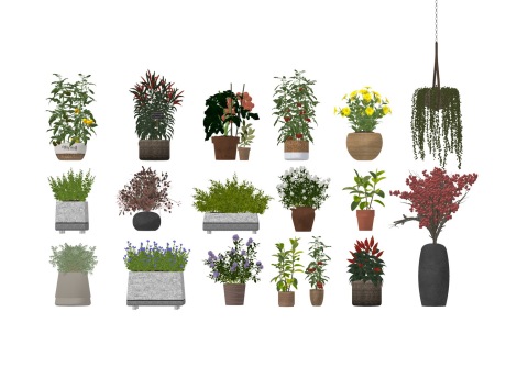 盆栽组合SU模型