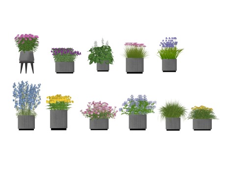 盆栽组合SU模型