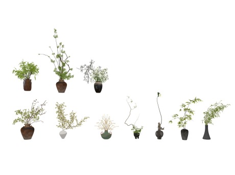 盆栽组合SU模型