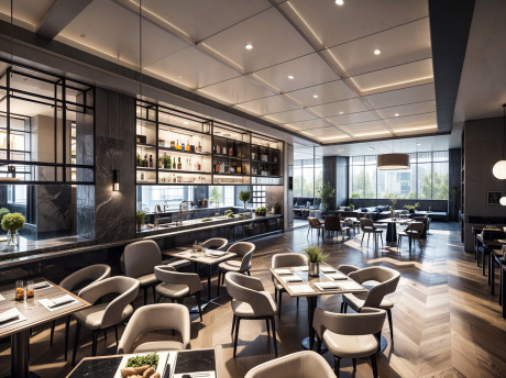 现代餐厅SU模型