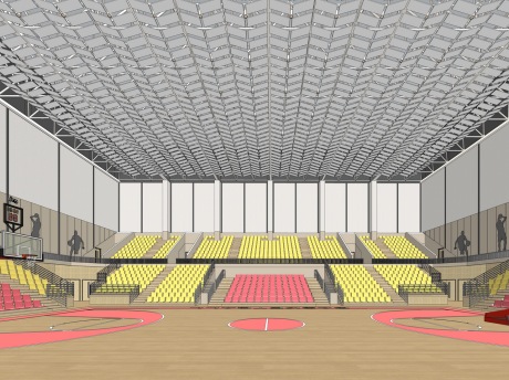 篮球馆篮球场SU模型