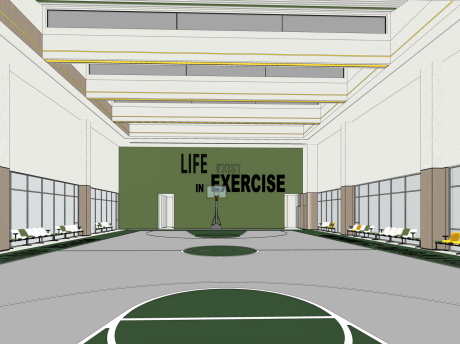 篮球馆篮球场SU模型