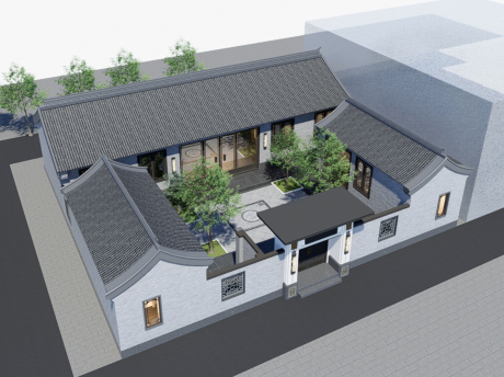 中式民居四合院SU模型