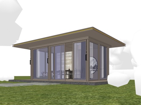 阳光房玻璃房SU模型