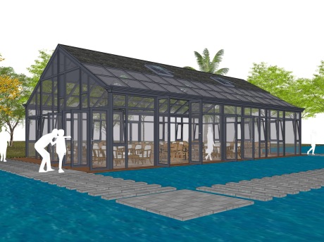 阳光房玻璃房SU模型