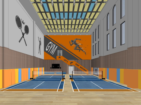 羽毛球馆SU模型