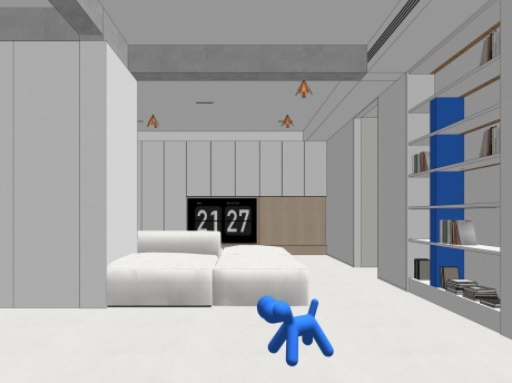 现代三房两厅家装空间SU模型