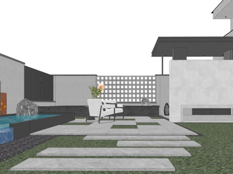 现代庭院景观SU模型