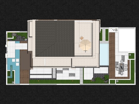 现代庭院景观SU模型