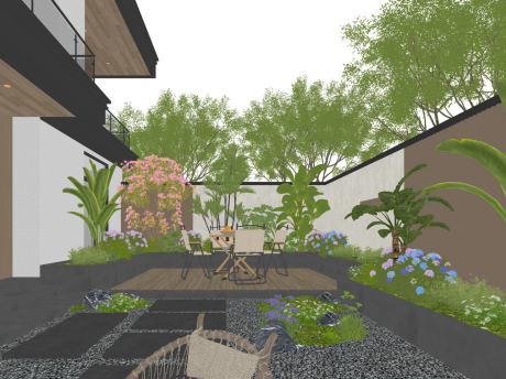 现代庭院景观SU模型