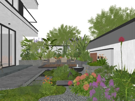 现代庭院景观SU模型