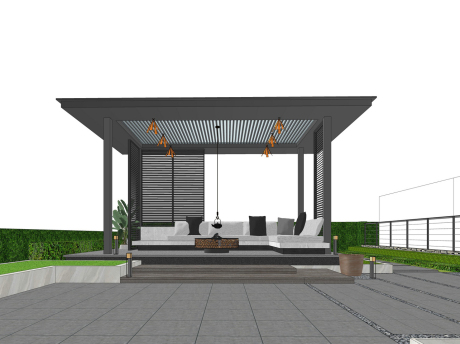 现代庭院景观SU模型