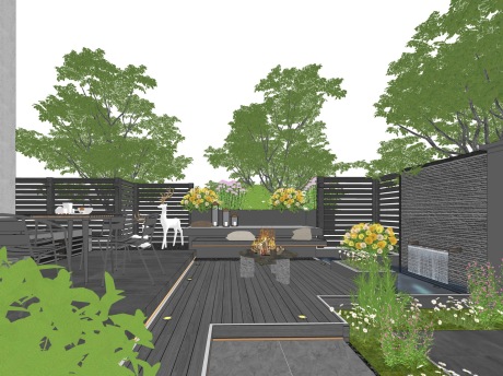 现代庭院景观SU模型