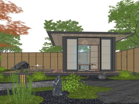 日式庭院景观SU模型