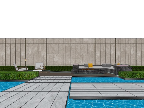 现代庭院景观SU模型