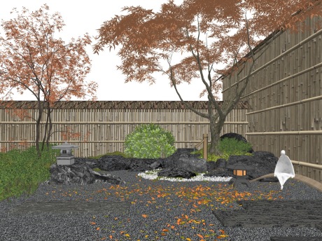 日式庭院景观SU模型