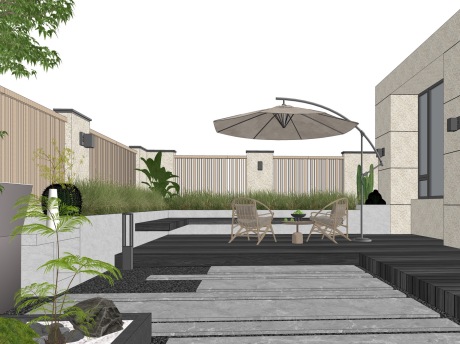 悦海湾庭院景观SU模型