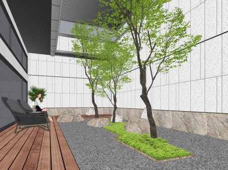 下沉庭院景观SU模型