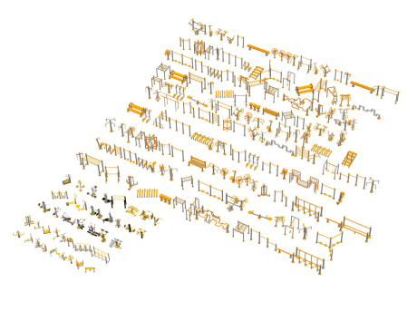 户外健身器材SU模型
