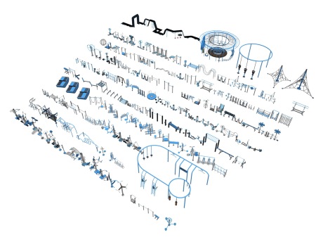 户外健身器材SU模型