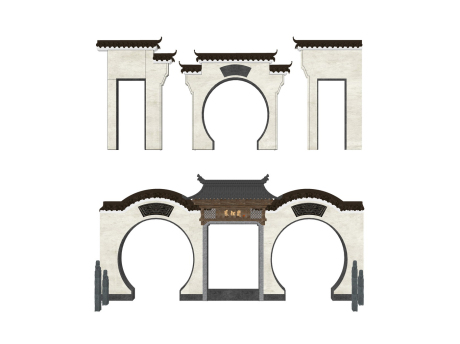 戀知鳳‌月洞门SU模型