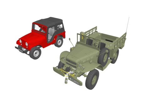 汽车卡车巡逻车SU模型