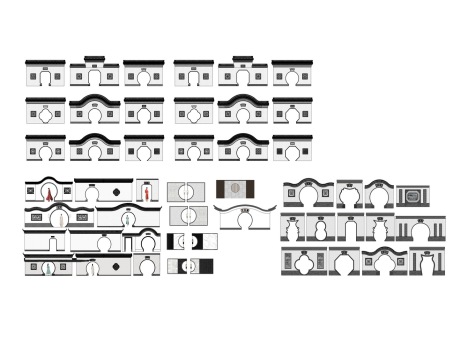 新中式月洞门景墙SU模型