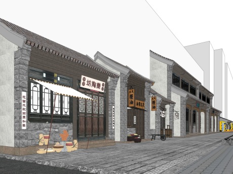 成都支矶石街SU模型