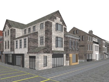 民国风商业街SU模型