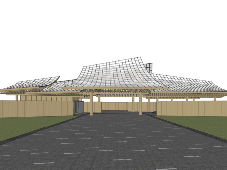 上上森林里大门SU模型