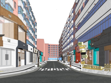 四川德阳崇果寺街城市更新SU模型