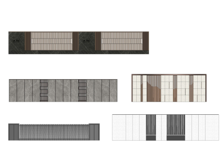 现代景墙围墙SU模型