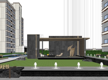 南崇朗玥大区景观SU模型