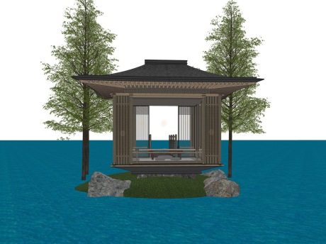 宋风凉亭SU模型