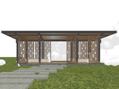 休憩廊架SU模型