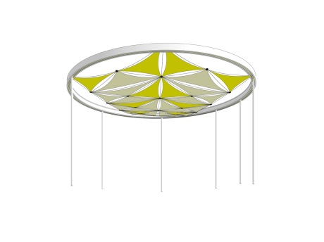 圆形廊架构筑物SU模型