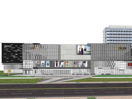 泊里港都商业街SU模型