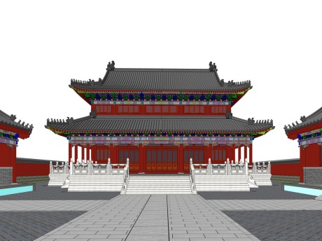 彩绘阁楼SU模型